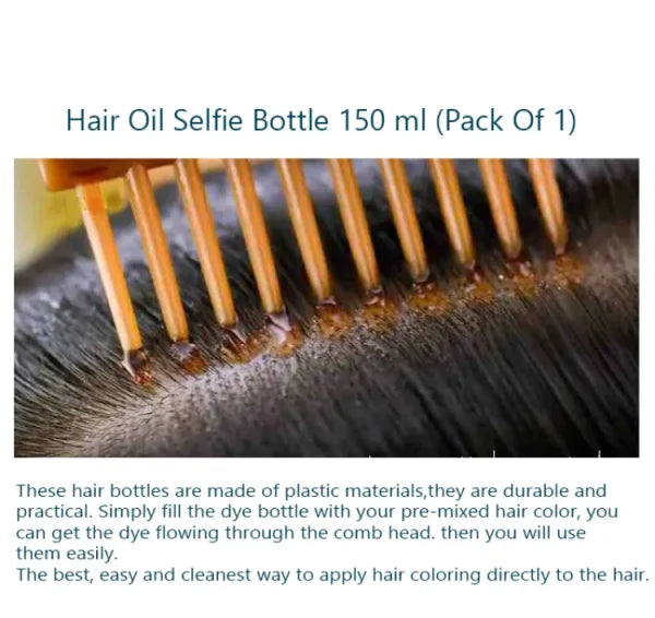 Hair Oil Applicator Bottle with Comb - For Oiling & Scalp Treatment